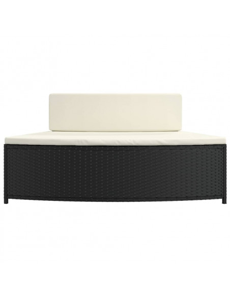 Panche per Spa con Cuscini 2 pz in Polyrattan Nero