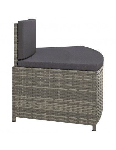 Panche per Spa con Cuscini 2 pz in Polyrattan Grigio