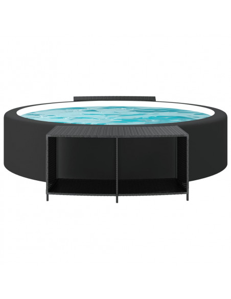 Scaffali Portaoggetti 2 pz in Polyrattan Nero