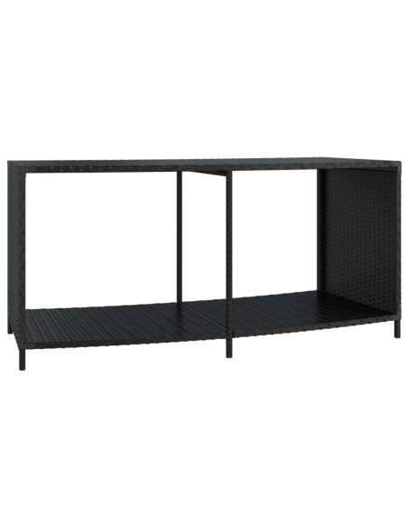 Scaffali Portaoggetti 2 pz in Polyrattan Nero