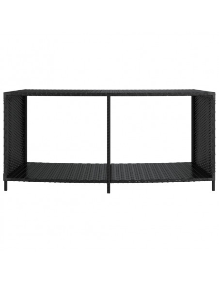Scaffali Portaoggetti 2 pz in Polyrattan Nero