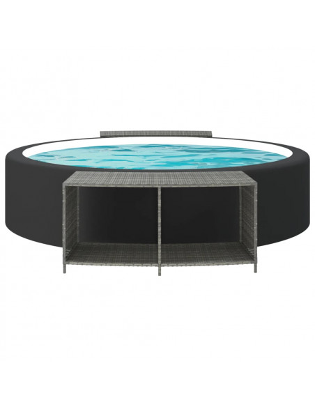 Scaffali Portaoggetti 2 pz in Polyrattan Grigio