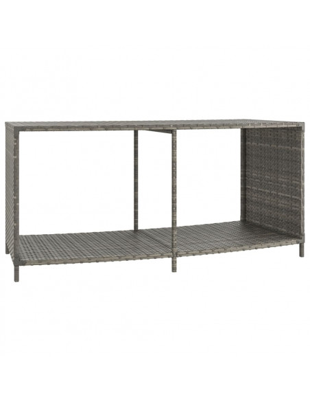 Scaffali Portaoggetti 2 pz in Polyrattan Grigio
