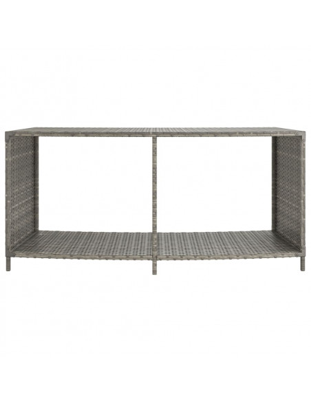 Scaffali Portaoggetti 2 pz in Polyrattan Grigio