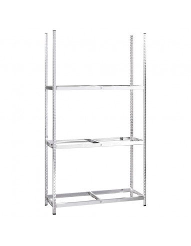 Portapneumatici a 3 Strati 4 pz Argento 110x40x200cm in Acciaio