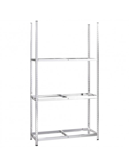 Portapneumatici a 3 Strati 4 pz Argento 110x40x200cm in Acciaio