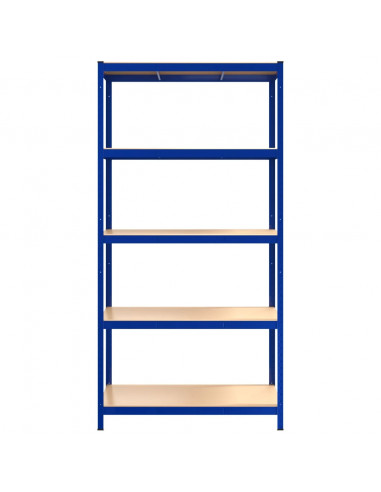Mensola 5 Strati Blu in Acciaio e Legno Multistrato
