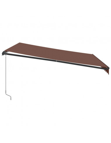 Tenda da Sole Retrattile Manuale con LED Marrone 400x350 cm