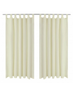 Tende Micro-Raso Crema 2 pezzi con Occhielli 140 x 225 cm 2