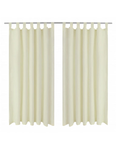 Tende Micro-Raso Crema 2 pezzi con Occhielli 140 x 225 cm