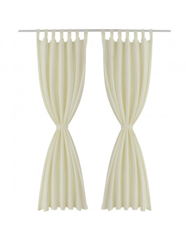 Tende Micro-Raso Crema 2 pezzi con Occhielli 140 x 225 cm