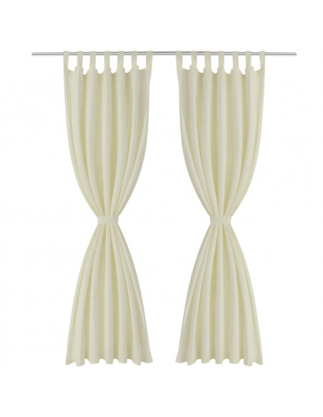 Tende Micro-Raso Crema 2 pezzi con Occhielli 140 x 225 cm