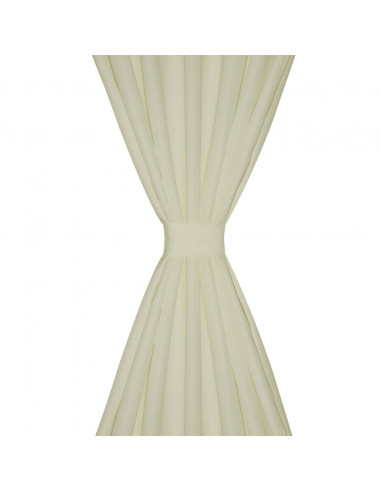 Tende Micro-Raso Crema 2 pezzi con Occhielli 140 x 225 cm