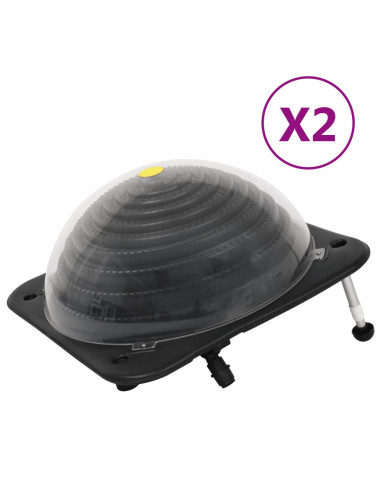 Riscaldatori Solari per Piscina 2 pz 75x75x36 cm HDPE Alluminio