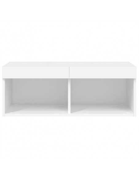 Mobile Porta TV con Luci LED Bianco 80x30x30 cm