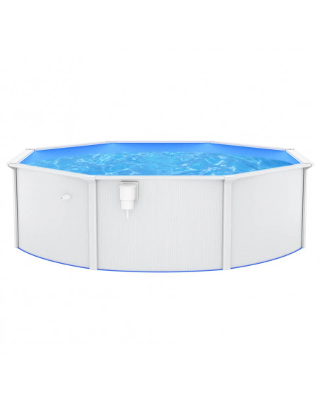 Piscina con Pareti in Acciaio Rotonda 460x120 cm Bianca