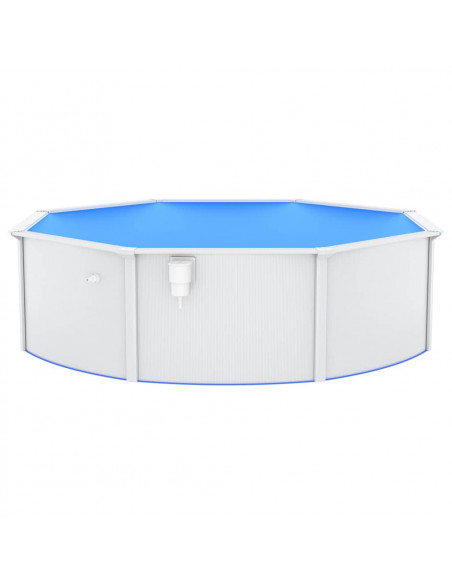 Piscina con Pareti in Acciaio Rotonda 460x120 cm Bianca