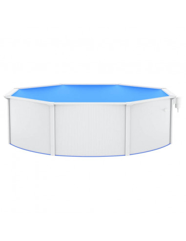 Piscina con Pareti in Acciaio Rotonda 460x120 cm Bianca