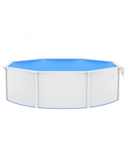 Piscina con Pareti in Acciaio Rotonda 460x120 cm Bianca