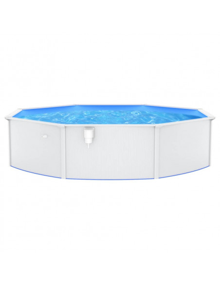 Piscina con Pareti in Acciaio Rotonda 550x120 cm Bianca