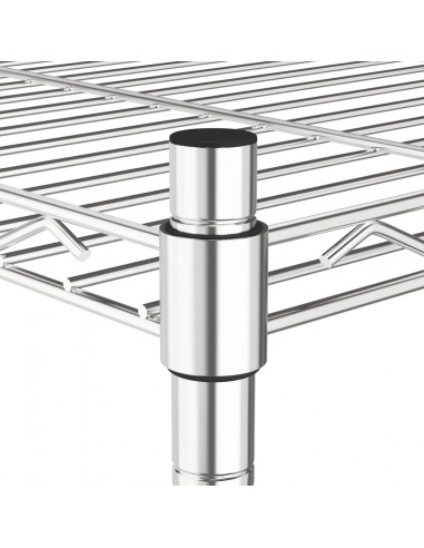 Scaffale a 5 Livelli con Ruote 75x35x155 cm Cromato 250 kg