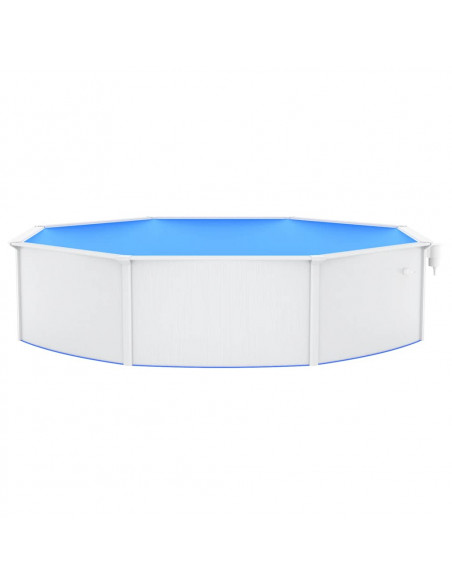 Piscina con Pareti in Acciaio Rotonda 550x120 cm Bianca