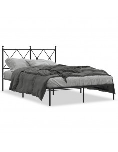 Giroletto con Testiera in Metallo Nero 120x200 cm 2