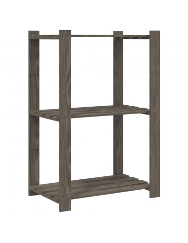 Scaffale a 3 Livelli Grigio 60x38x90 cm in Legno di Pino