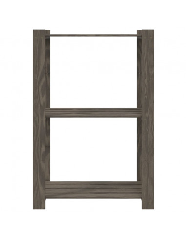 Scaffale a 3 Livelli Grigio 60x38x90 cm in Legno di Pino