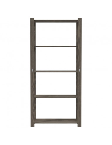 Scaffale a 5 Livelli Grigio 80x38x170 cm in Legno di Pino