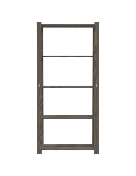 Scaffale a 5 Livelli Grigio 80x38x170 cm in Legno di Pino