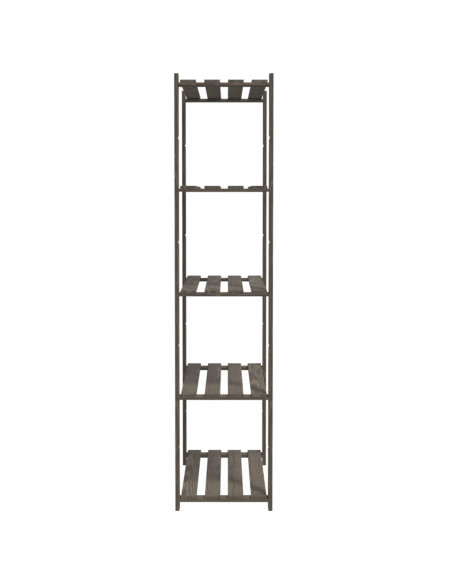 Scaffale a 5 Livelli Grigio 80x38x170 cm in Legno di Pino