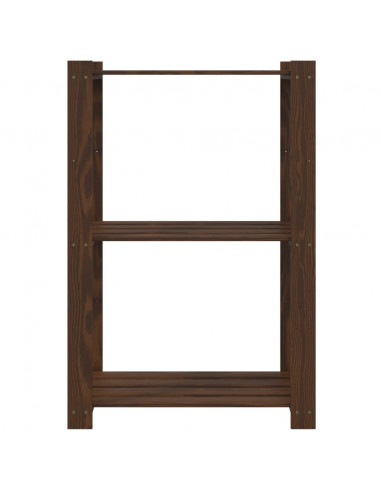 Scaffale a 3 Livelli Marrone 60x38x90 cm in Legno di Pino
