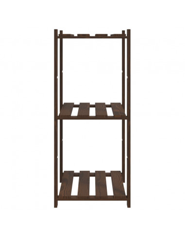 Scaffale a 3 Livelli Marrone 60x38x90 cm in Legno di Pino