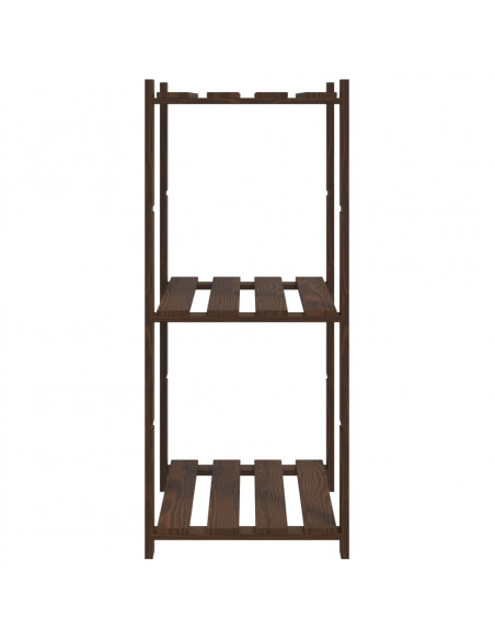 Scaffale a 3 Livelli Marrone 60x38x90 cm in Legno di Pino