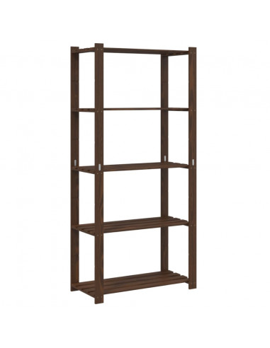 Scaffale a 5 Livelli Marrone 80x38x170 cm in Legno di Pino