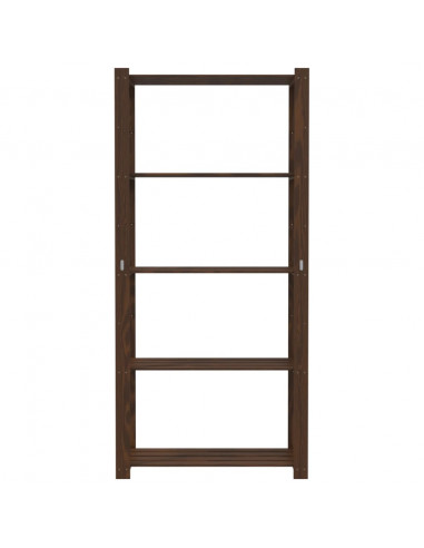 Scaffale a 5 Livelli Marrone 80x38x170 cm in Legno di Pino
