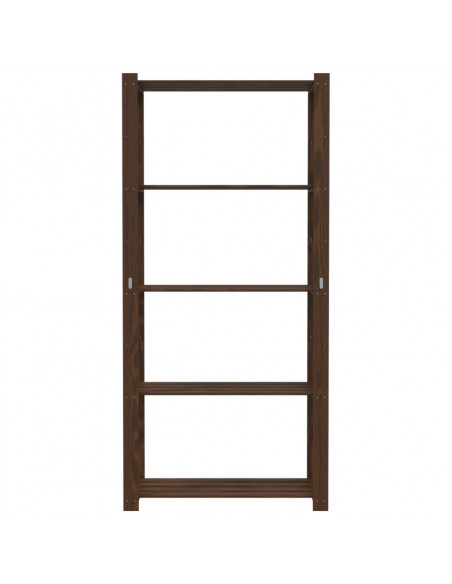 Scaffale a 5 Livelli Marrone 80x38x170 cm in Legno di Pino