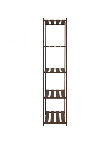 Scaffale a 5 Livelli Marrone 80x38x170 cm in Legno di Pino