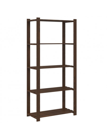 Scaffale a 5 Livelli Marrone 80x38x170 cm in Legno di Pino