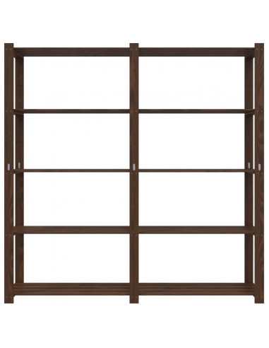 Scaffale a 5 Livelli Marrone 170x38x170 cm in Legno di Pino
