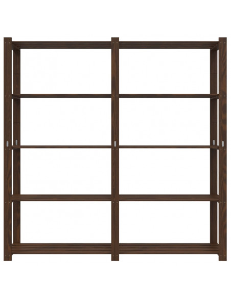 Scaffale a 5 Livelli Marrone 170x38x170 cm in Legno di Pino