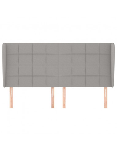 Testiera ad Orecchio Grigio Chiaro 163x23x118/128 cm in Tessuto