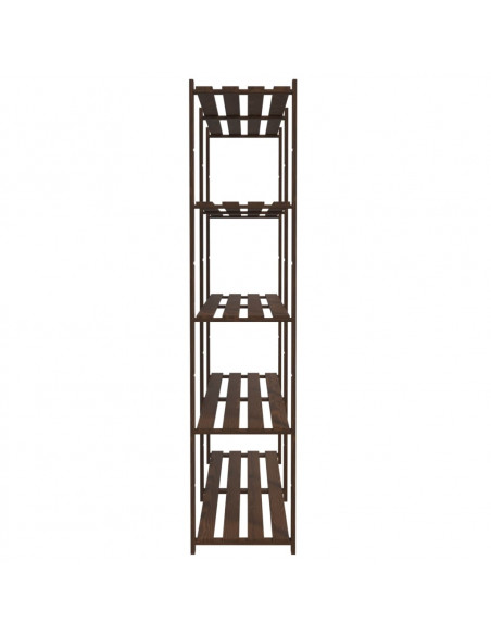 Scaffale a 5 Livelli Marrone 170x38x170 cm in Legno di Pino