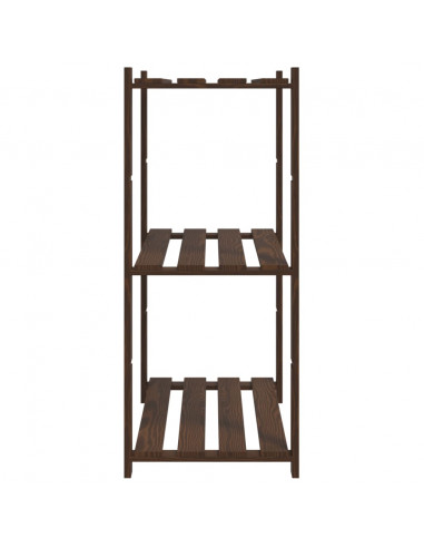 Scaffale a 3 Livelli Marrone 80x38x90 cm in Legno di Pino