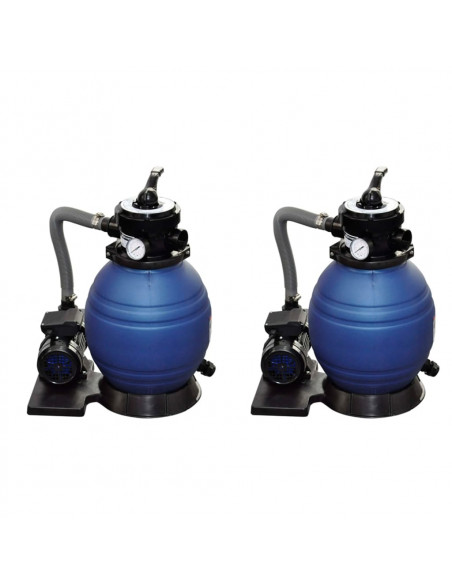 Pompe con Filtro a Sabbia 2 pz 400 W 11000 l/h
