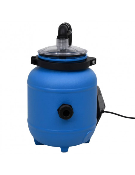 Pompa con Filtro per Piscina Nera e Blu 4 m³/h