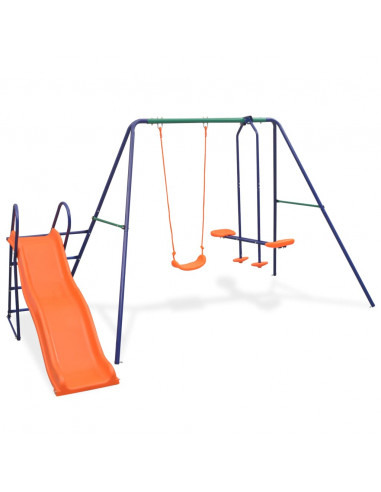 Set Altalene con Scivolo e 3 Sedili Arancione