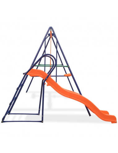 Set Altalene con Scivolo e 3 Sedili Arancione