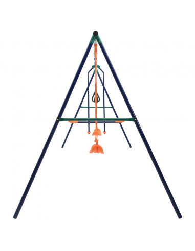 Set Altalene con Anelli per Ginnastica e 4 Sedili in Acciaio
